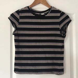 H&M Black Striped T-Shirt